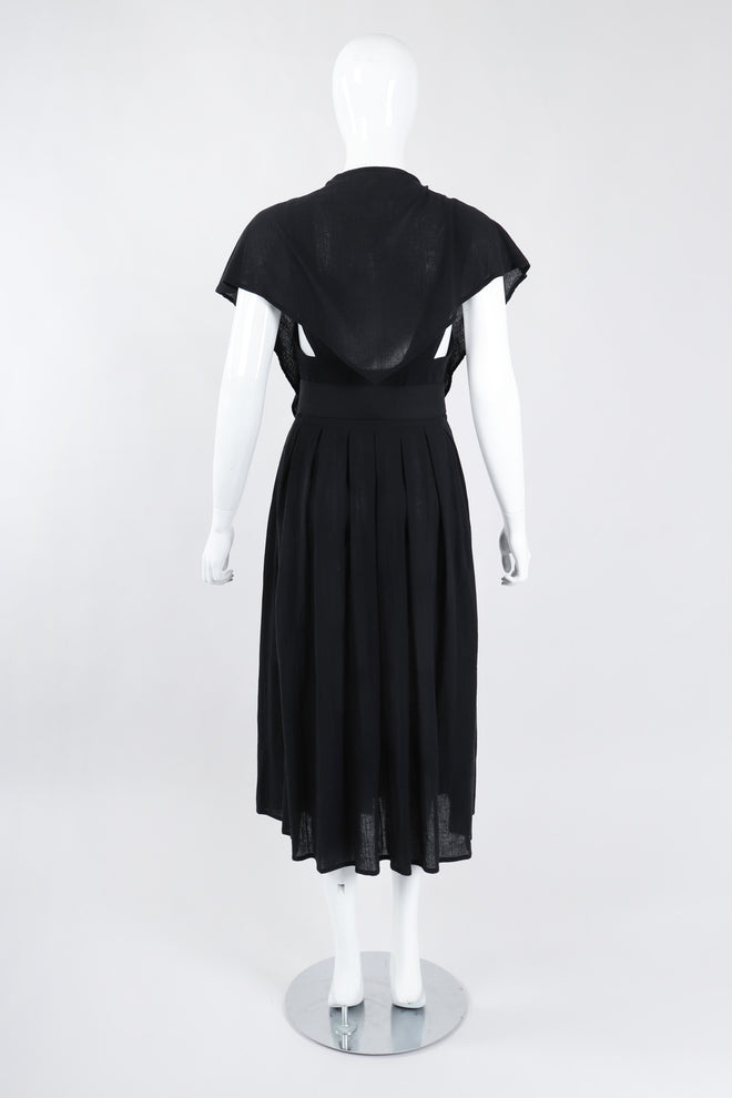 Recess Los Angeles Vintage Rodier Cotton Belted Bertha Cape Collar Dress