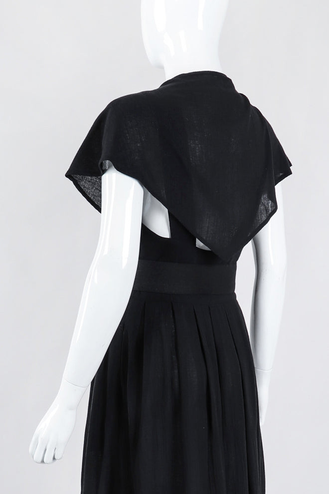 Recess Los Angeles Vintage Rodier Cotton Belted Bertha Cape Collar Dress