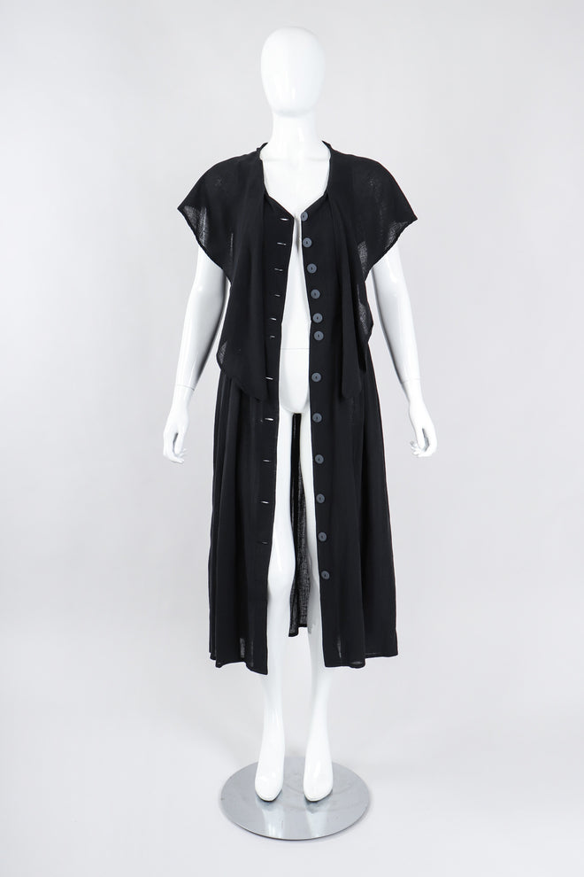 Recess Los Angeles Vintage Rodier Cotton Belted Bertha Cape Collar Dress