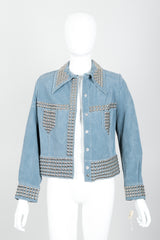 Vintage Roger Kuper Studded Suede Jacket on Mannequin front open at Recess Los Angeles