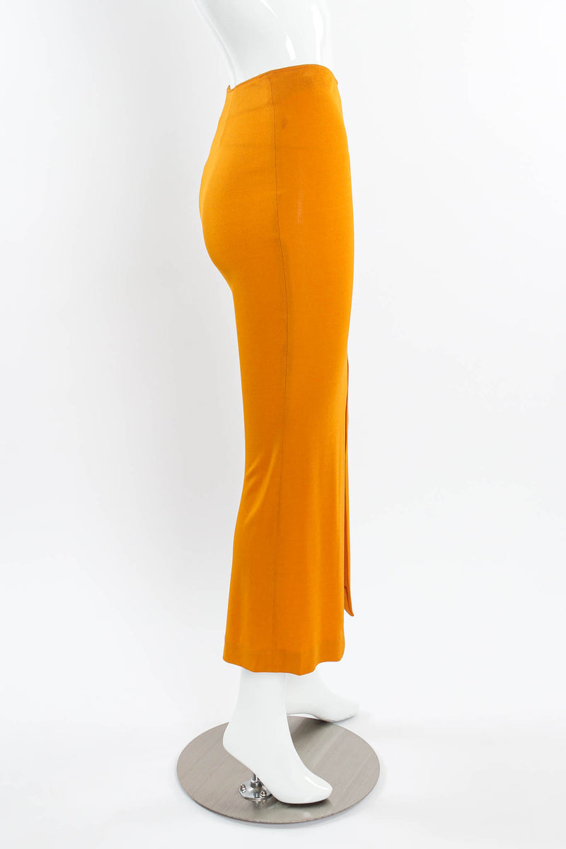 Vintage Romeo Gigli Sleek Bodycon Slit Skirt mannequin side @ Recess Los Angeles