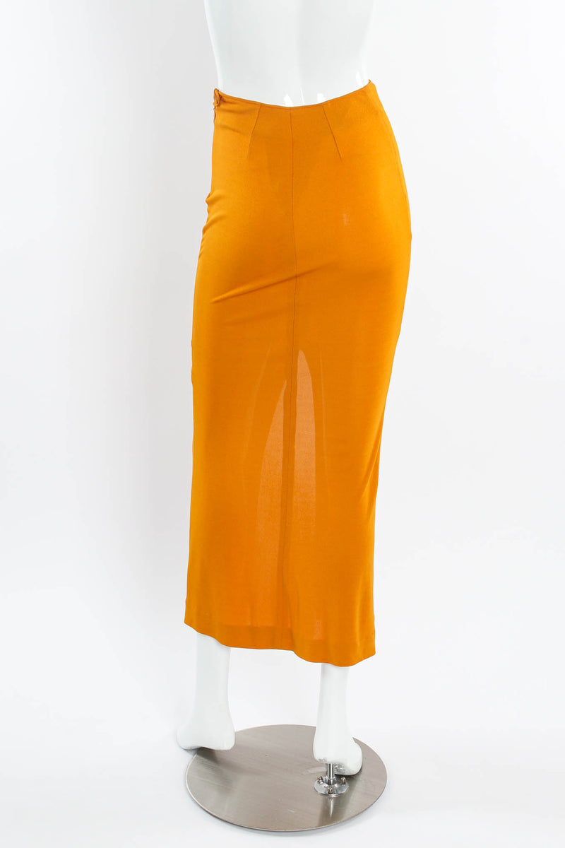 Vintage Romeo Gigli Sleek Bodycon Slit Skirt mannequin back @ Recess Los Angeles