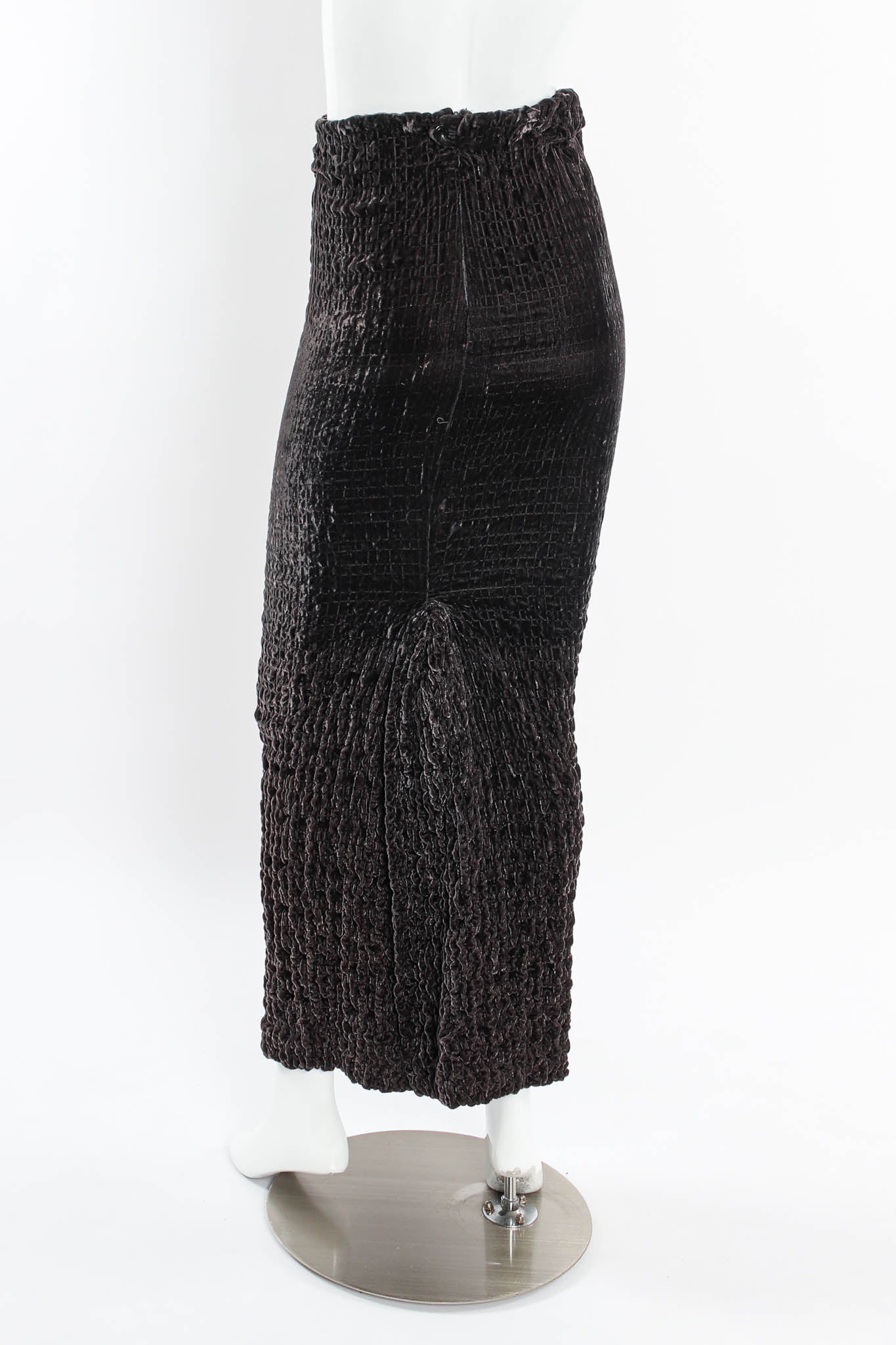 Vintage Romeo Gigli Chenille Velvet Skirt mannequin back @ Recess LA