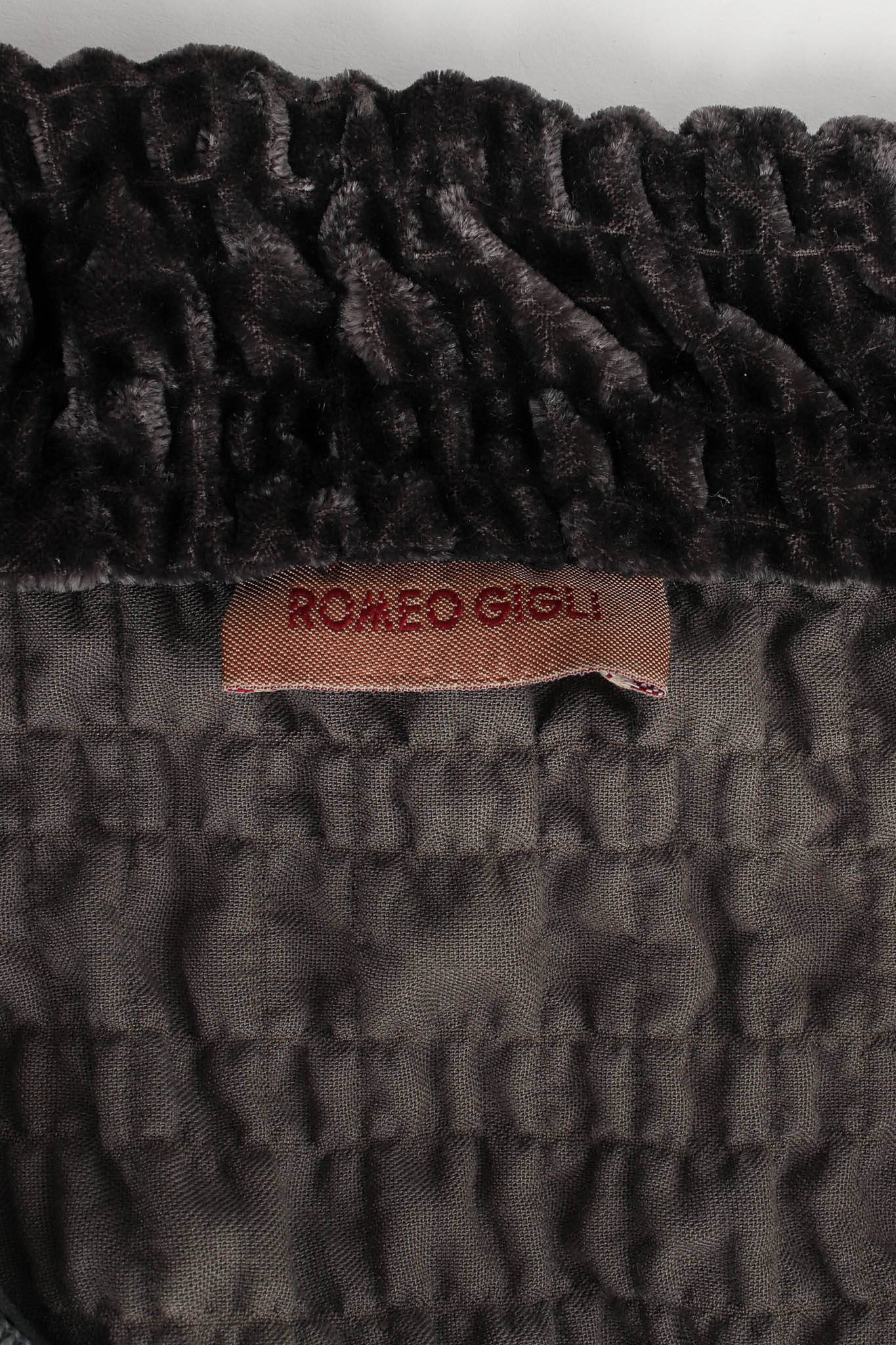 Vintage Romeo Gigli Chenille Velvet Skirt tag @ Recess LA