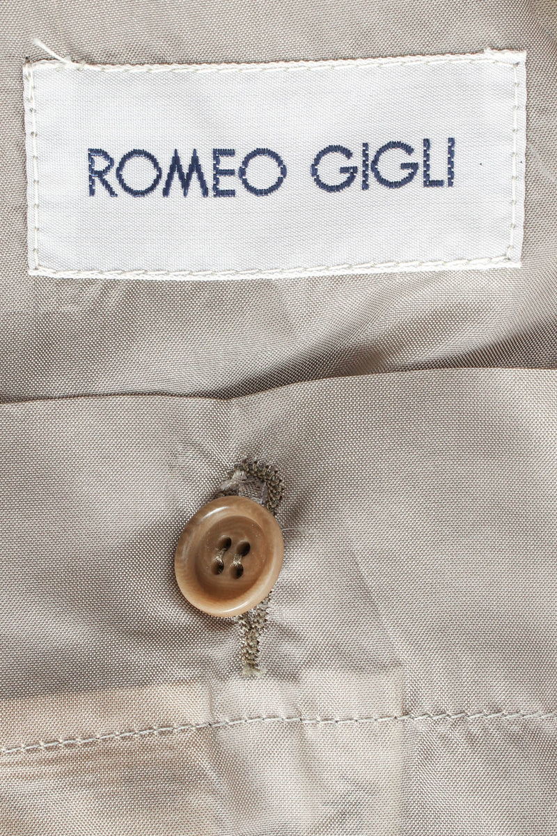 Vintage Romeo Gigli Pleated Cape Blazer label and inseam pocket @ Recess Los Angeles