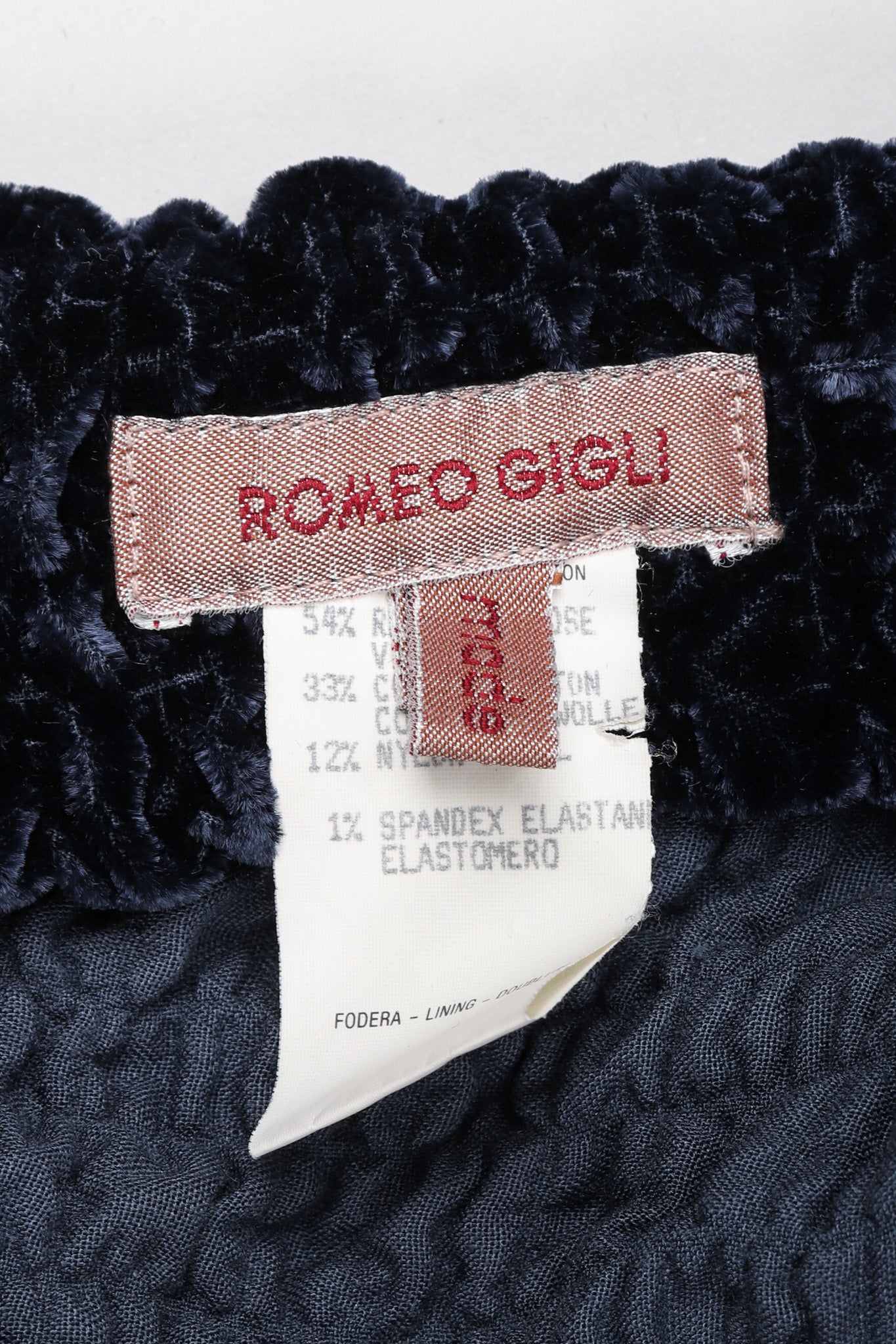 Recess Los Angeles Vintage Romeo Gigli Midnight Ruched Velvet Mermaid Skirt