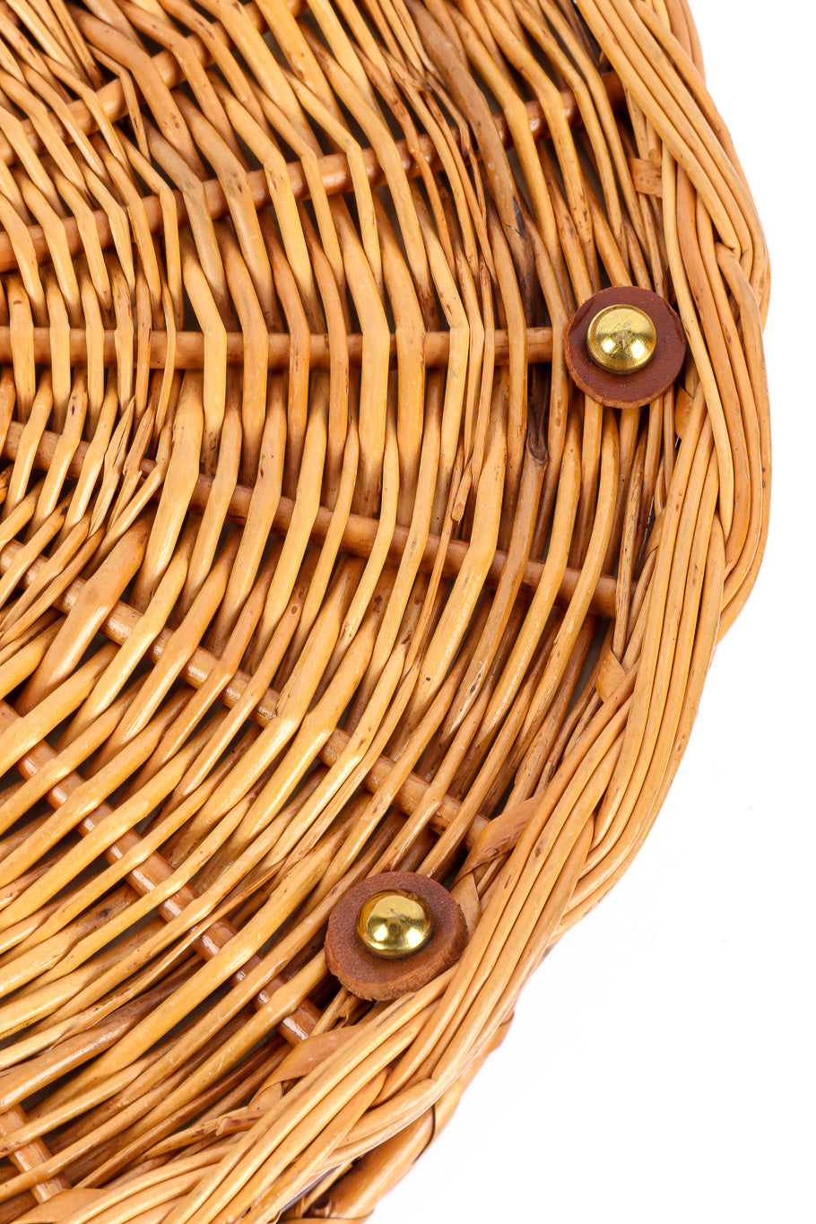 Etienne Aigner rounded wicker purse brass details @recessla