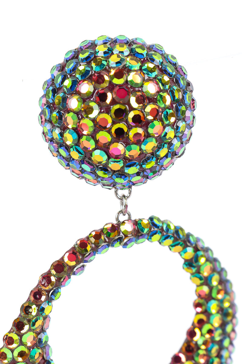Iridescent vintage hoop earrings close-up @recessla