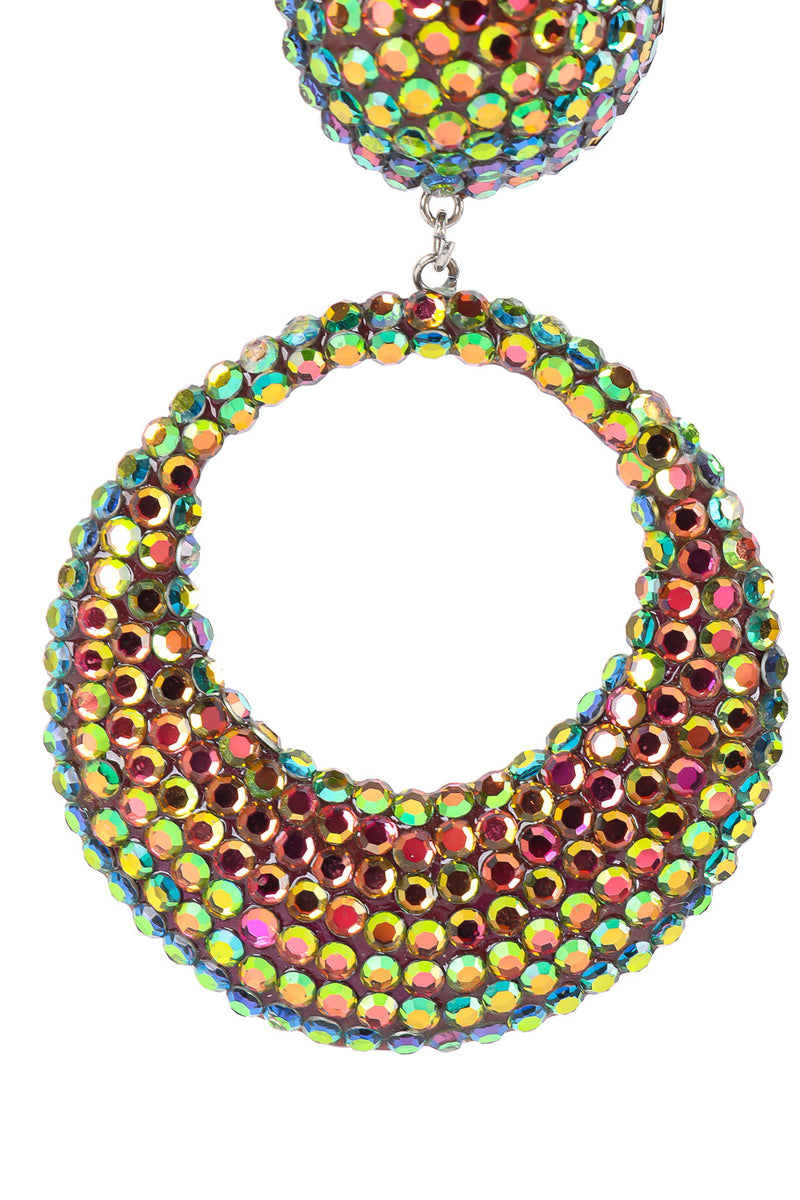 Iridescent vintage hoop earrings close-up of hoop  @recessla