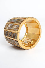 Vintage Roxanne Assoulin Stripe Rhinestone Bracelet round side @ Recess Los Angeles