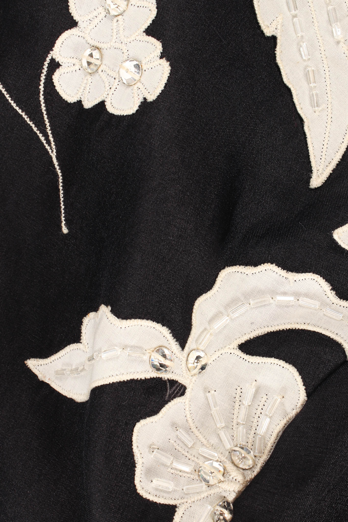 Vintage Ruben Panis Silk Lily Floral Shoulder Dress floral appliqués @ Recess Los Angeles