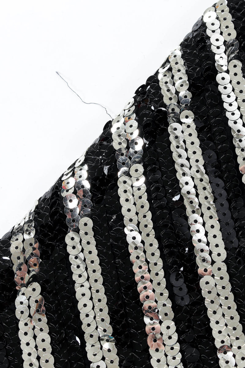 Vintage Ruben Panis Sequin Stripe Bodycon Dress loose thread sequin L side  @ Recess Los Angeles