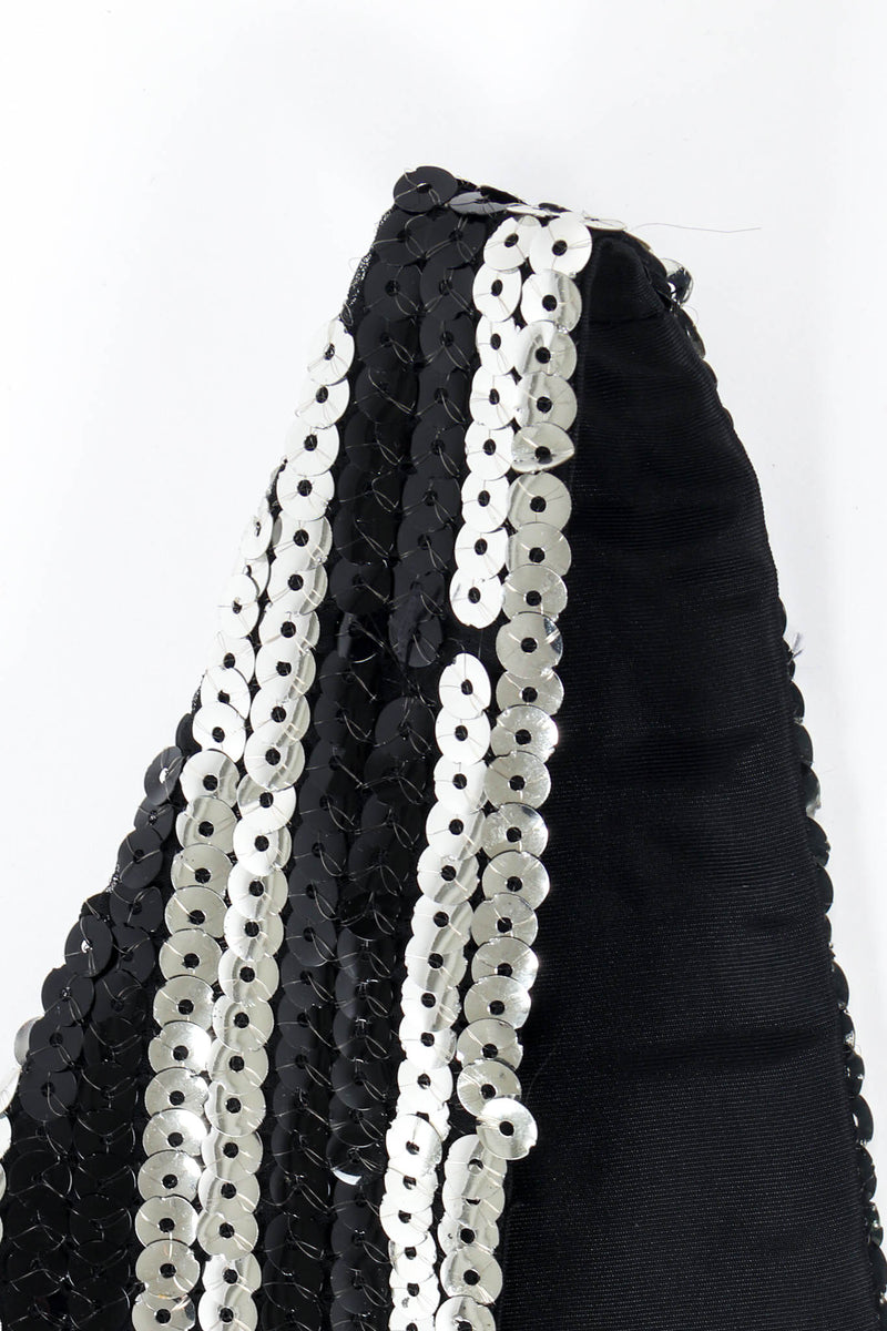 Vintage Ruben Panis Sequin Stripe Bodycon Dress L shoulder strap loose sequin thread@ Recess Los Angeles