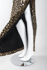 Recess Los Angeles Vintage Ruben Panis Gold Bubble Burnout Velvet Lamé Halter Gown