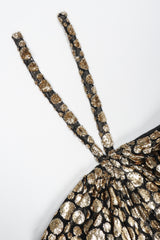 Recess Los Angeles Vintage Ruben Panis Gold Bubble Velvet Lamé Halter Gown