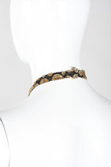 Recess Los Angeles Vintage Ruben Panis Gold Bubble Velvet Lamé Halter Gown