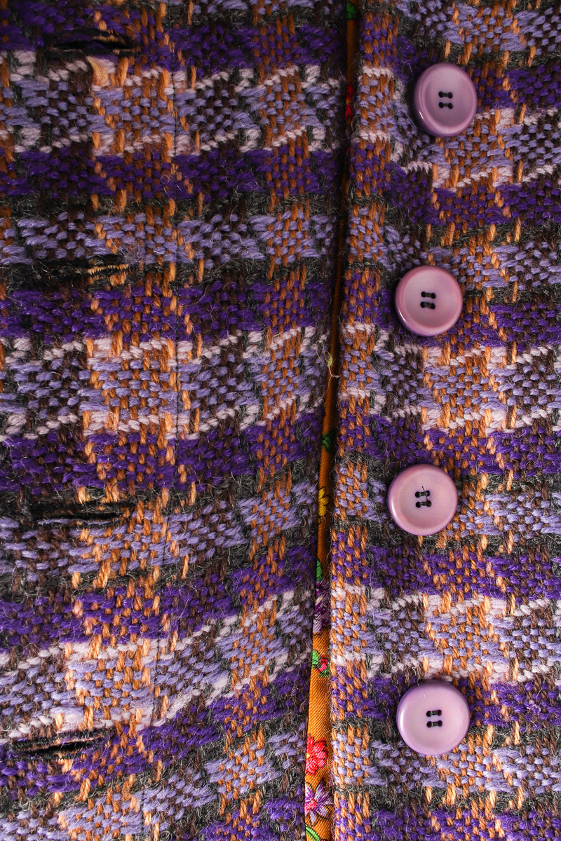 Vintage Rudi Gernreich Plaid Tartan Wool Coat buttons @ Recess LA