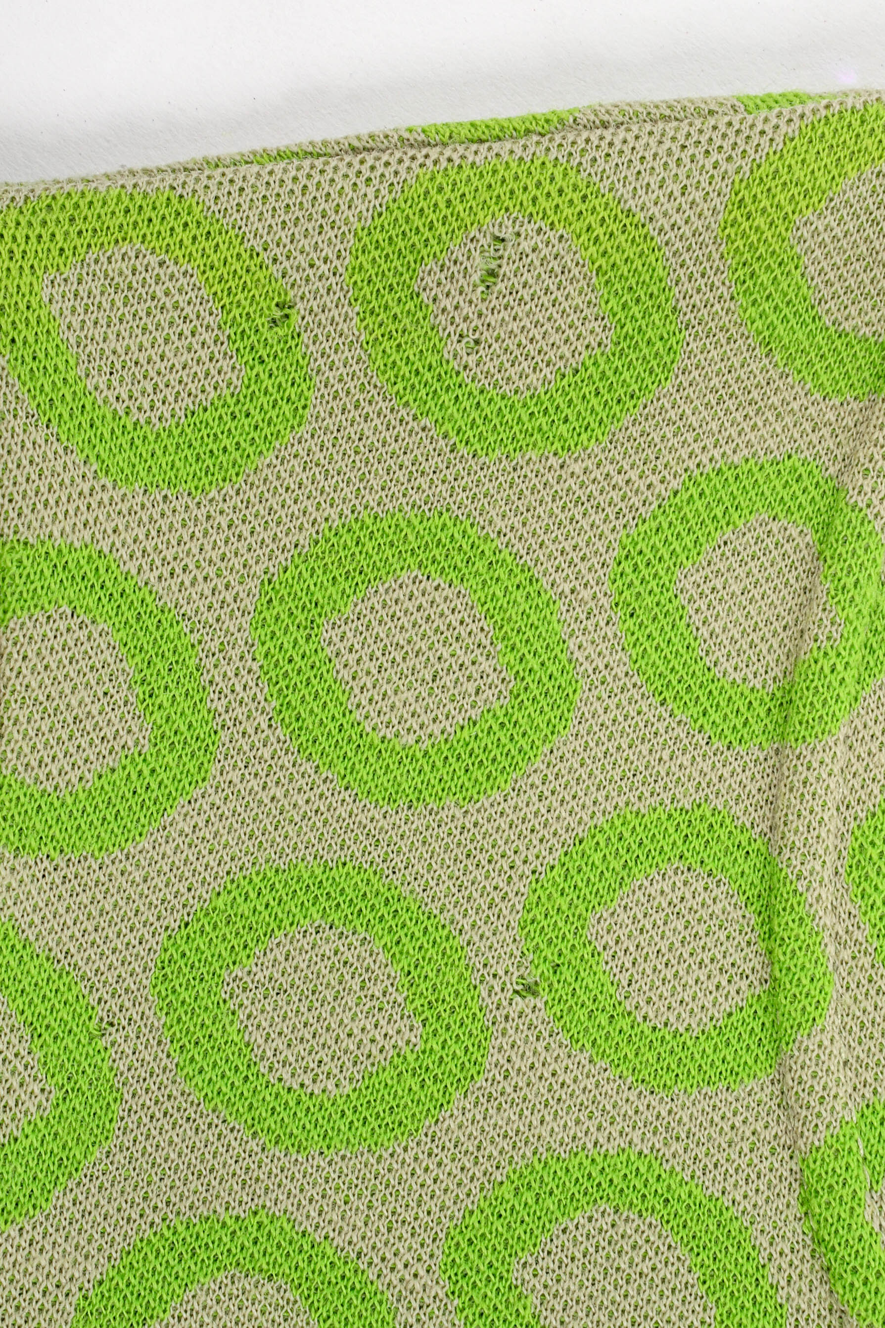 Vintage Rudy Gernreich Mixed Circle Dot Knit Dress moth holes close up @ Recess LA
