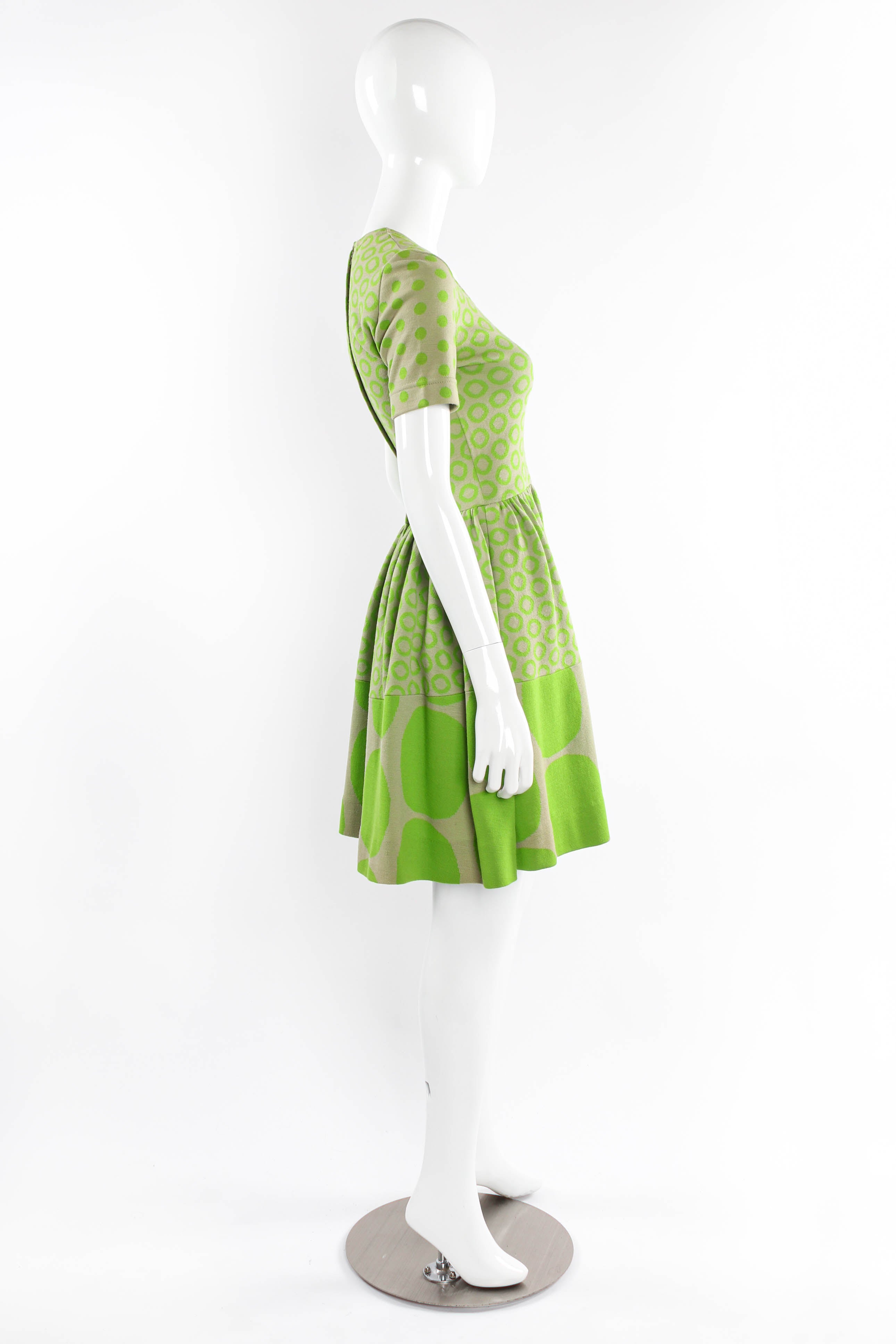 Vintage Rudy Gernreich Mixed Circle Dot Knit Dress side mannequin @ Recess LA