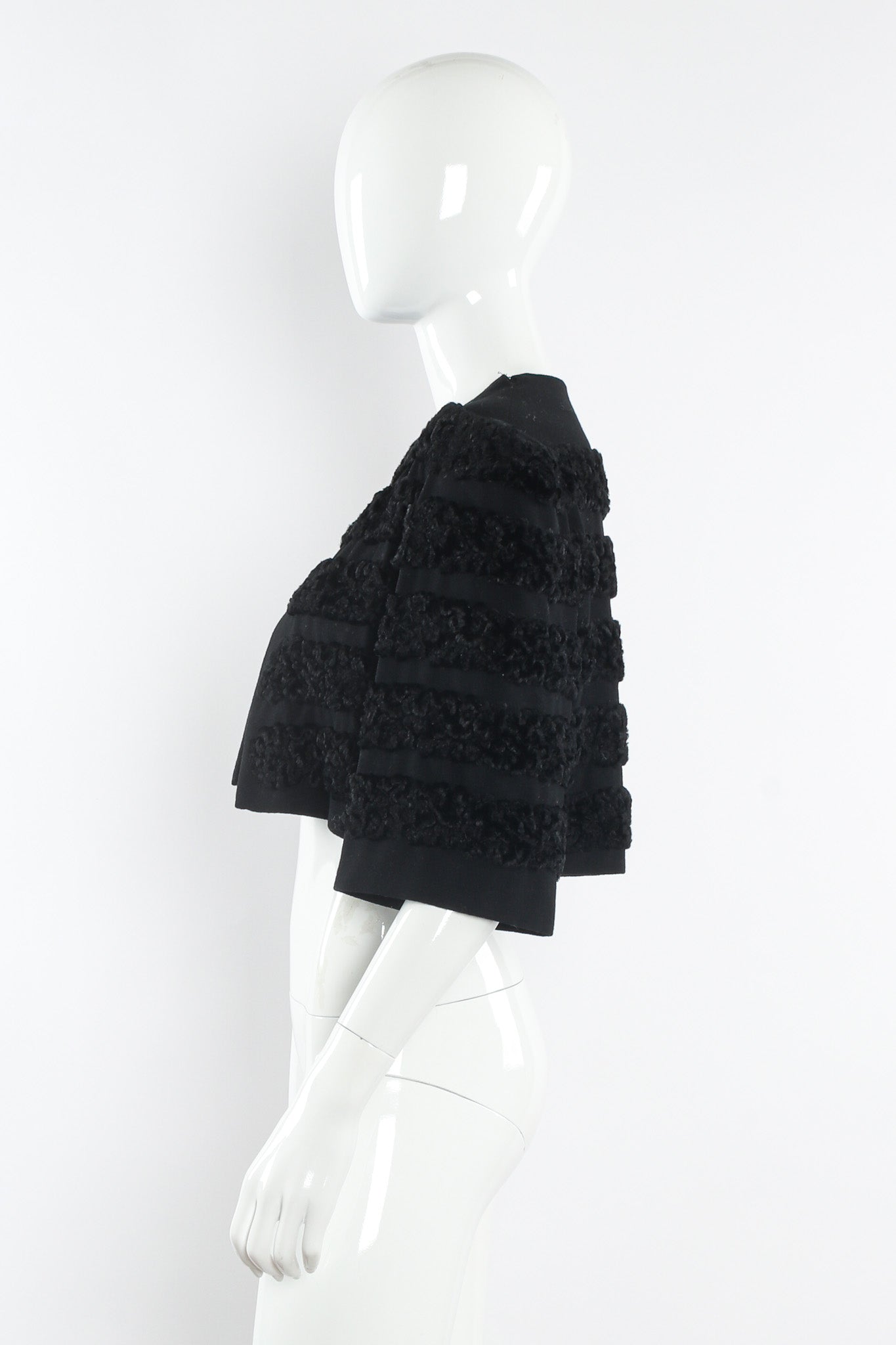 Vintage Russeks Fifth Avenue Yarn Stripe Wool Bolero mannequin side @ Recess LA
