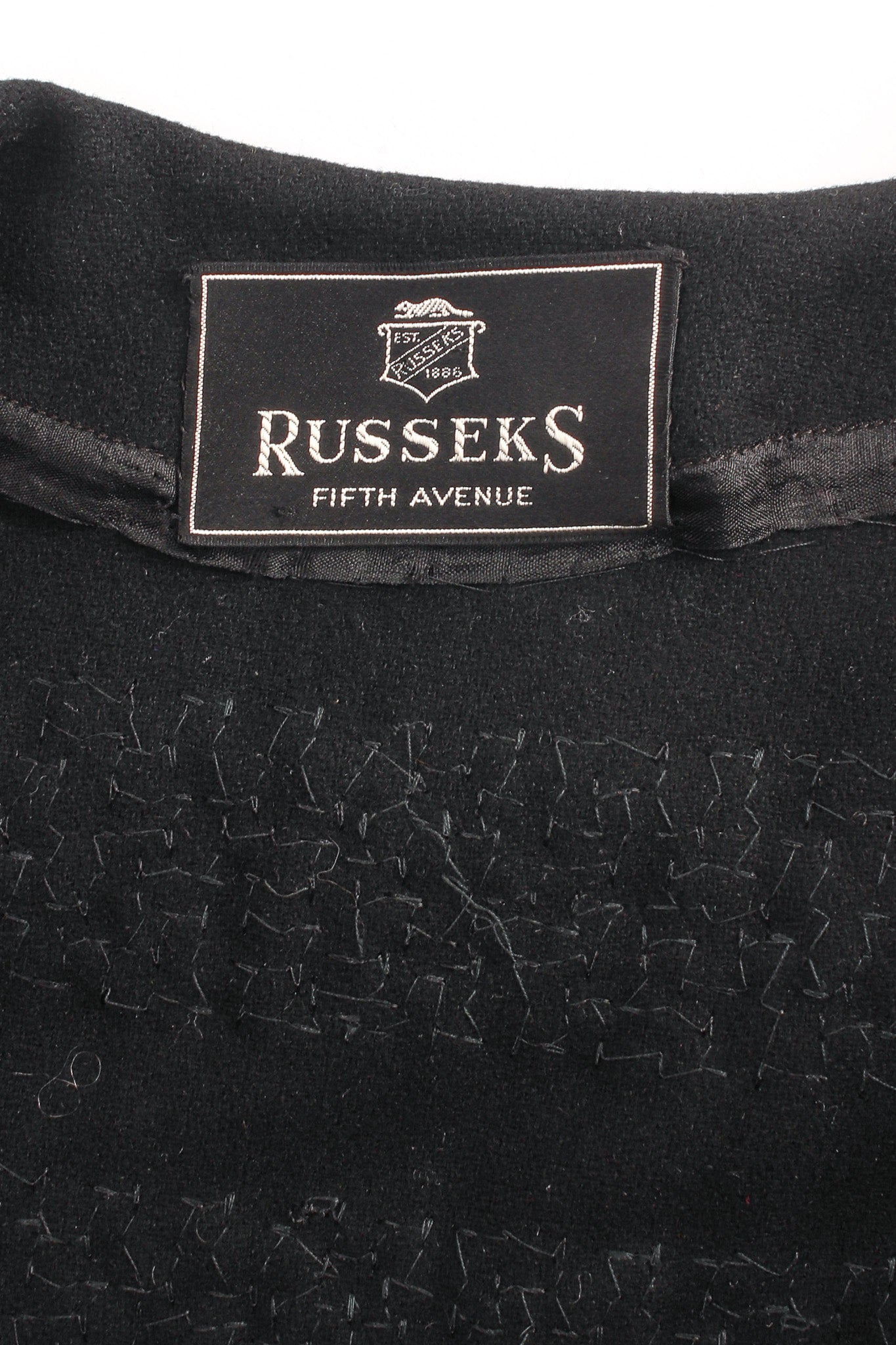 Vintage Russeks Fifth Avenue Yarn Stripe Wool Bolero tag @ Recess LA