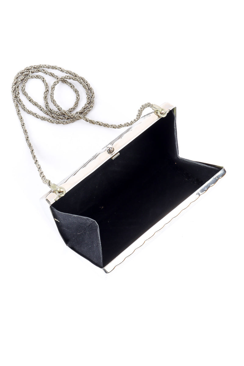 Saks Fifth Avenue metal silver clutch inside lining @recessla