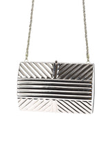 Saks Fifth Avenue metal silver clutch product shot @recessla