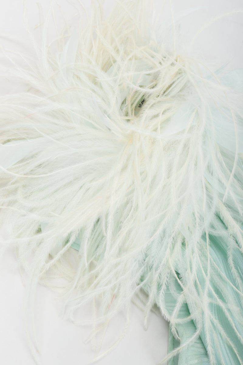 Vintage Saz International Silk Ostrich Feather Collar Dress feather detail at Recess Los Angeles