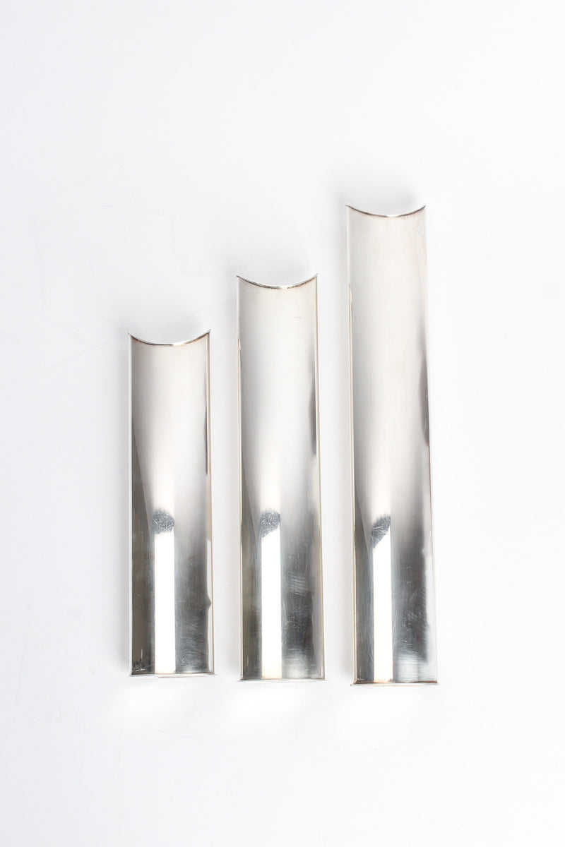 Vintage Sabattini Sculptural Silver Candle Holders (Set of 6) 3 pieces flat front @ Recess LA