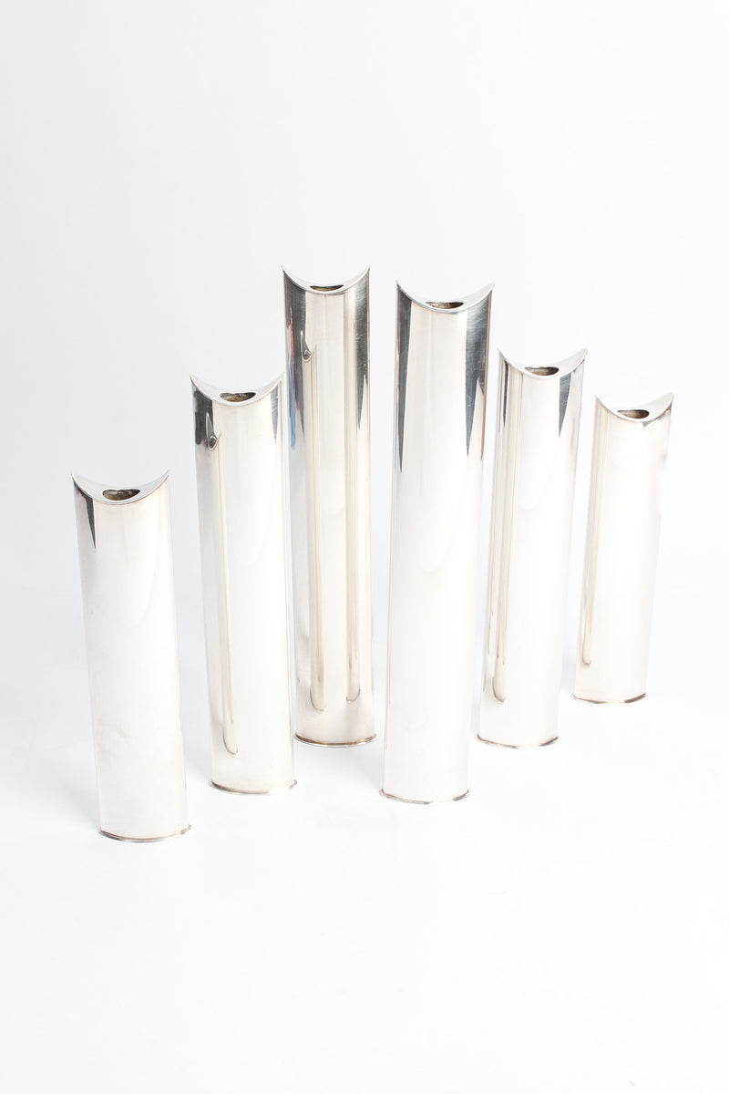 Vintage Sabattini Sculptural Silver Candle Holders (Set of 6) creative front @ Recess LA