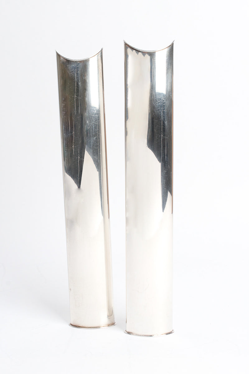 Vintage Sabattini Sculptural Silver Candle Holders (Set of 6) 2 medium pieces front @ Recess LA