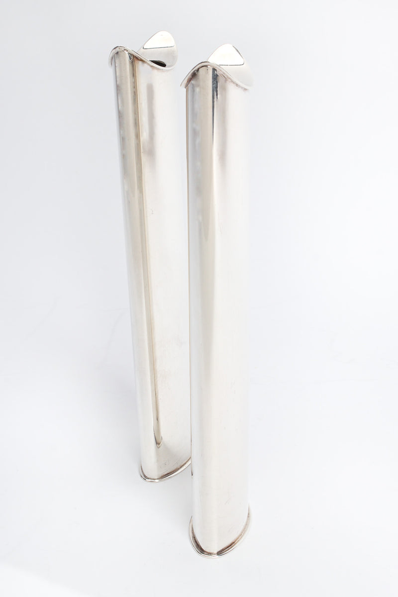 Sculptural Silver Candle Holders