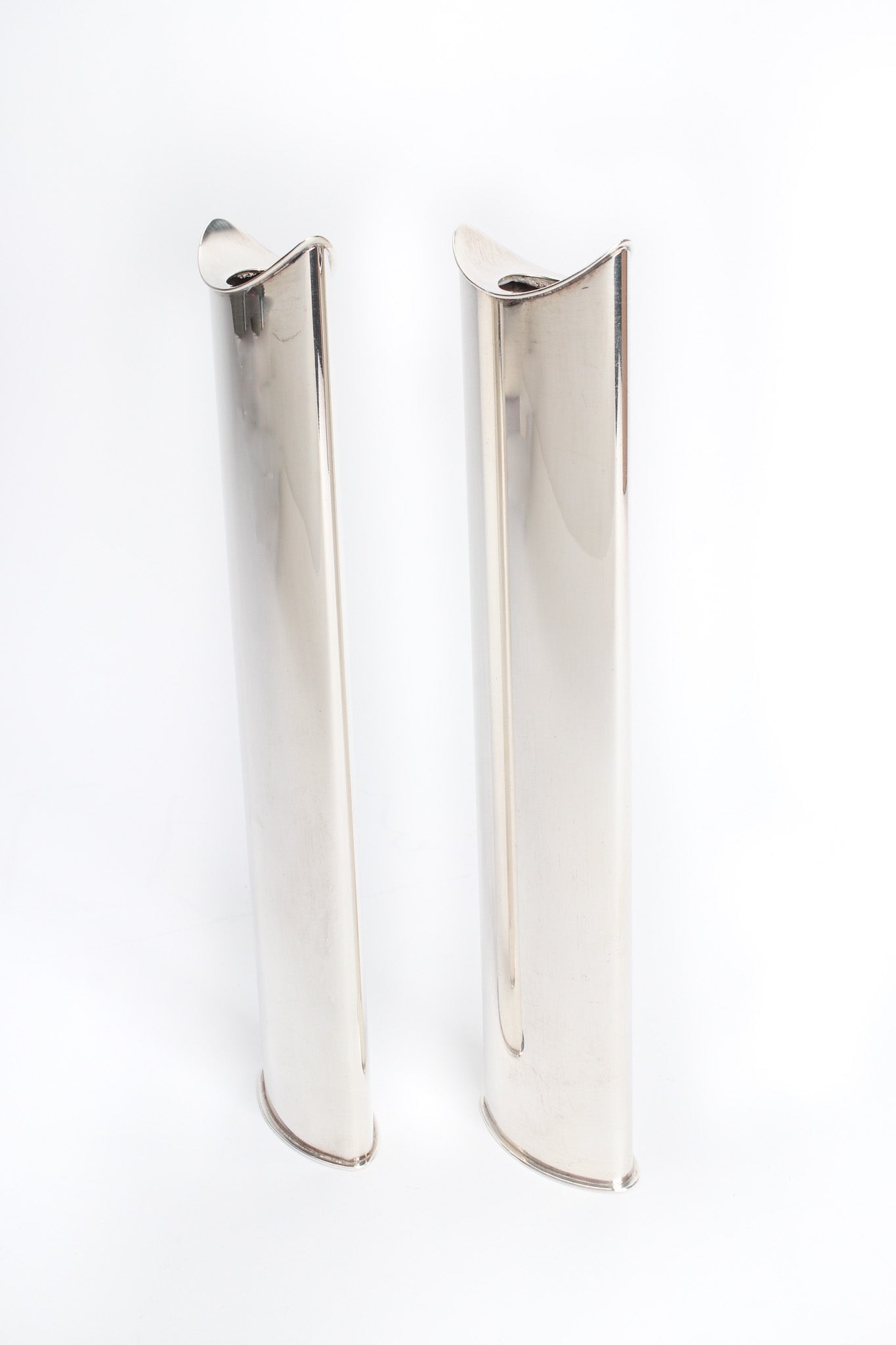 Vintage Sabattini Sculptural Silver Candle Holders (Set of 6) 2 short pieces side @ Recess LA
