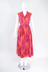 Recess Los Angeles Designer Consignment Vintage Sabina Indian Sleeveless Silk Shirtwaist Dress