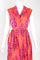 Recess Los Angeles Designer Consignment Vintage Sabina Indian Sleeveless Silk Shirtwaist Dress
