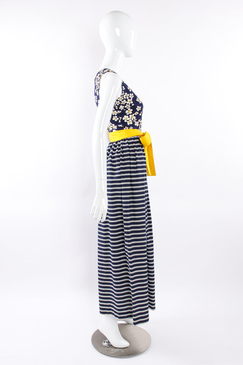 Vintage Sadie for I.Magnin Stripes & Daisies Dress mannequin side  @ Recess LA