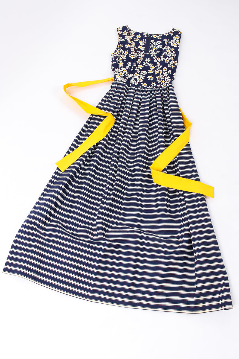 Vintage Sadie for I.Magnin Stripes & Daisies Dress dress flat lay  @ Recess LA
