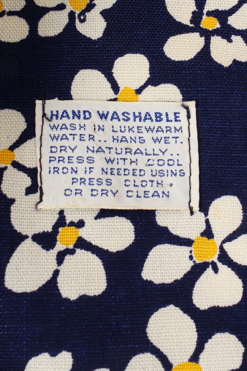 Vintage Sadie for I.Magnin Stripes & Daisies Dress care tag @ Recess LA