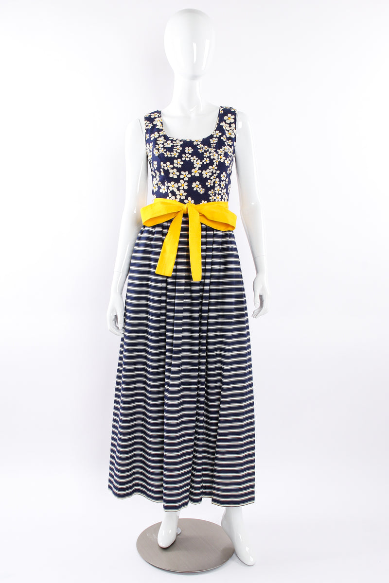 Vintage Sadie for I.Magnin Stripes & Daisies Dress on mannequin  @ Recess LA