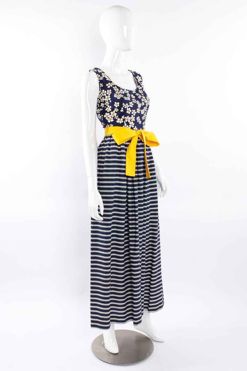 Vintage Sadie for I.Magnin Stripes & Daisies Dress mannequin angle @ Recess LA