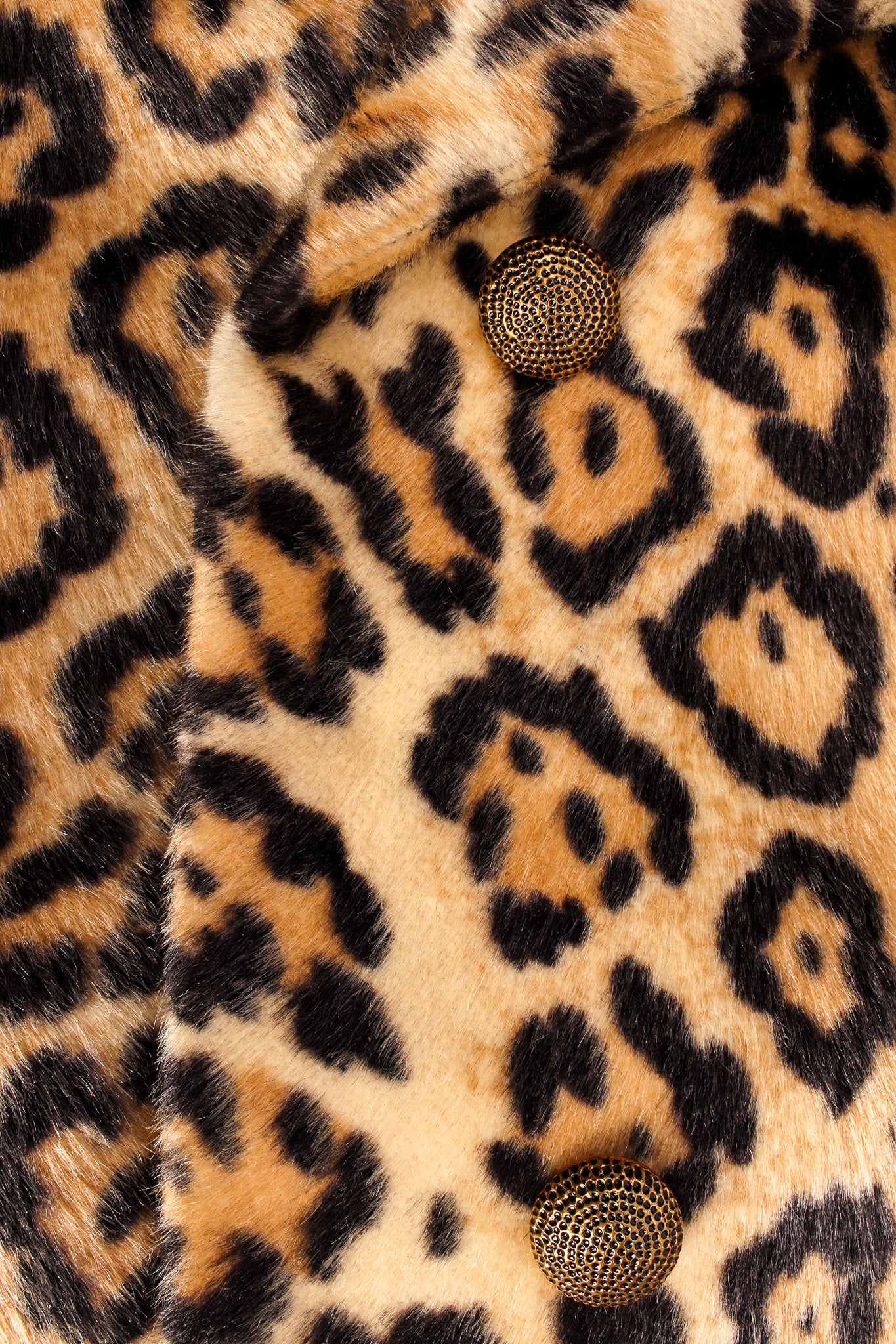 Vintage Irene Herbert for Safari Fairmoor Leopard Print Fur Coat hammered buttoms @ Recess LA