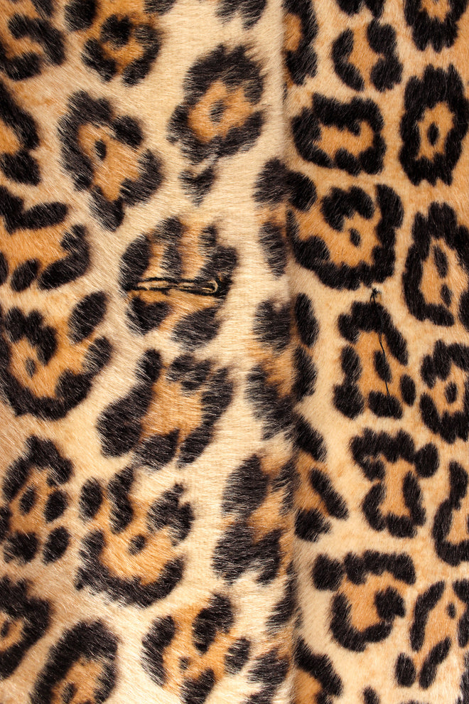 Vintage Irene Herbert for Safari Fairmoor Leopard Print Fur Coat last row missing button @ Recess LA