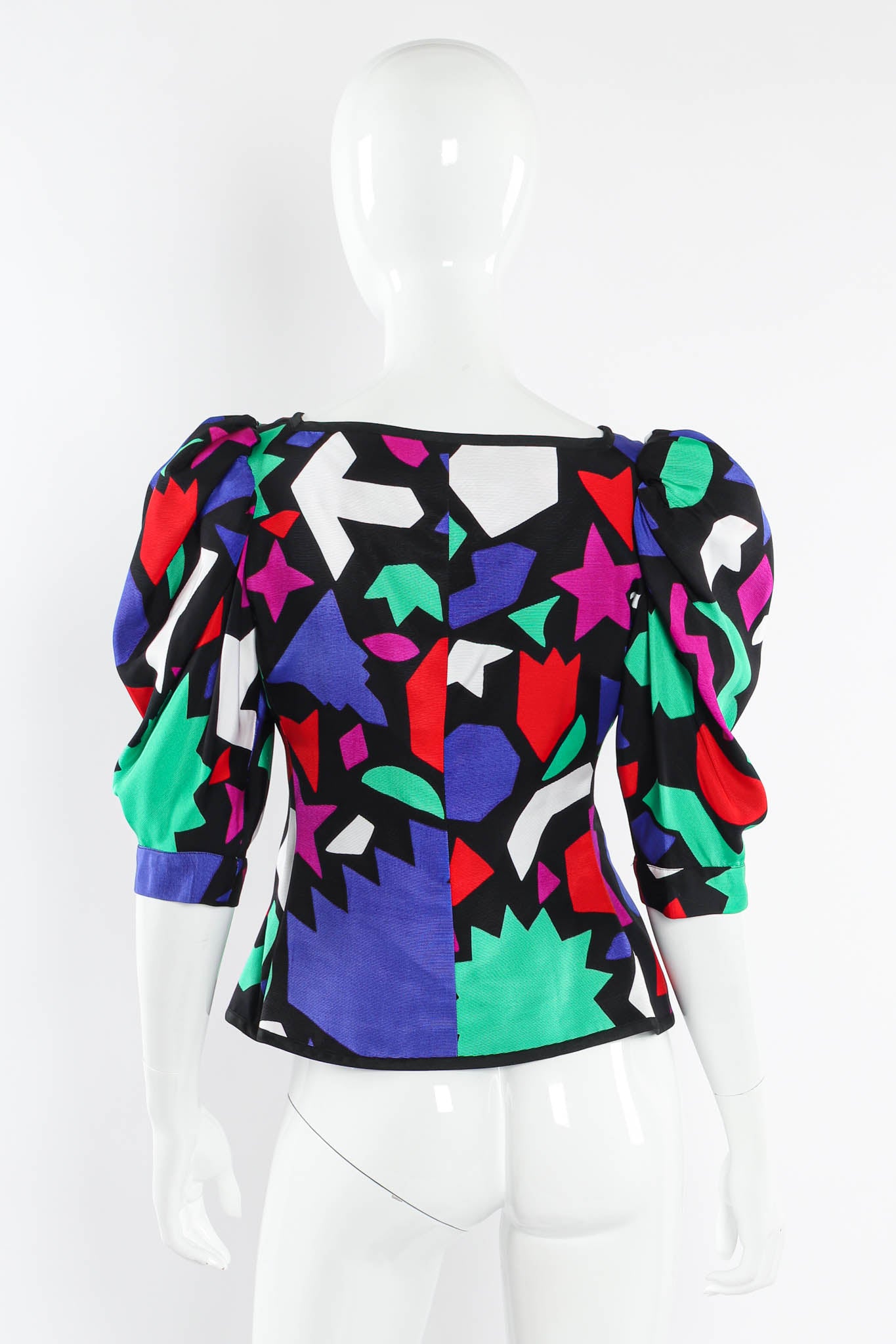 Vintage Yves Saint Laurent 1983 S/S Matisse Top & Skirt Set mannequin back top @ Recess LA