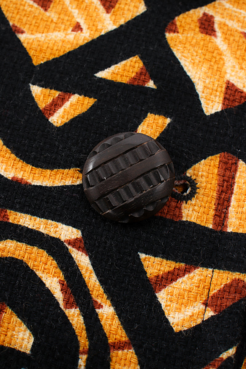 Vintage YSL Yves Saint Laurent Wax Print Safari Jacket button detail at Recess LA