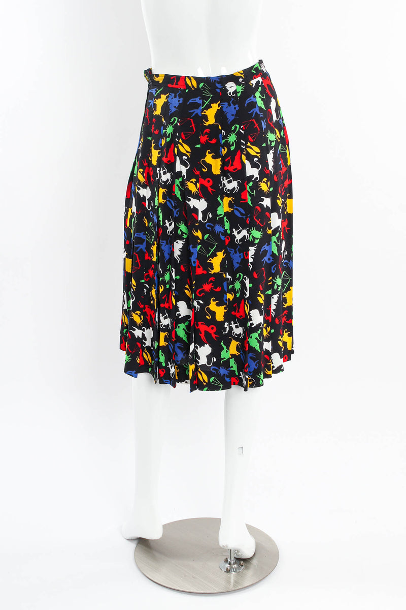 Vintage Saint Laurent 1982 Zodiac Sign Pleated Skirt  mannequin back @ Recess Los Angeles