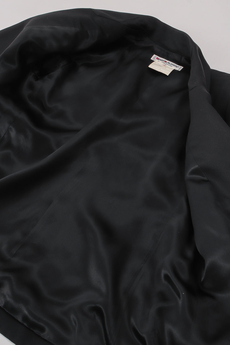 Vintage Yves Saint Laurent YSL Structured Tuxedo Le Smoking Jacket lining at Recess LA