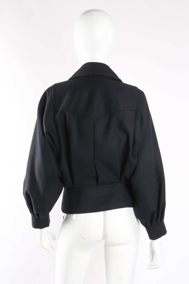 Batwing Uniform Peplum Jacket  back on mannequin at Recess LA