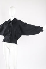 Batwing Uniform Peplum Jacket & Skirt Set sleeve on mannequin at Recess LA