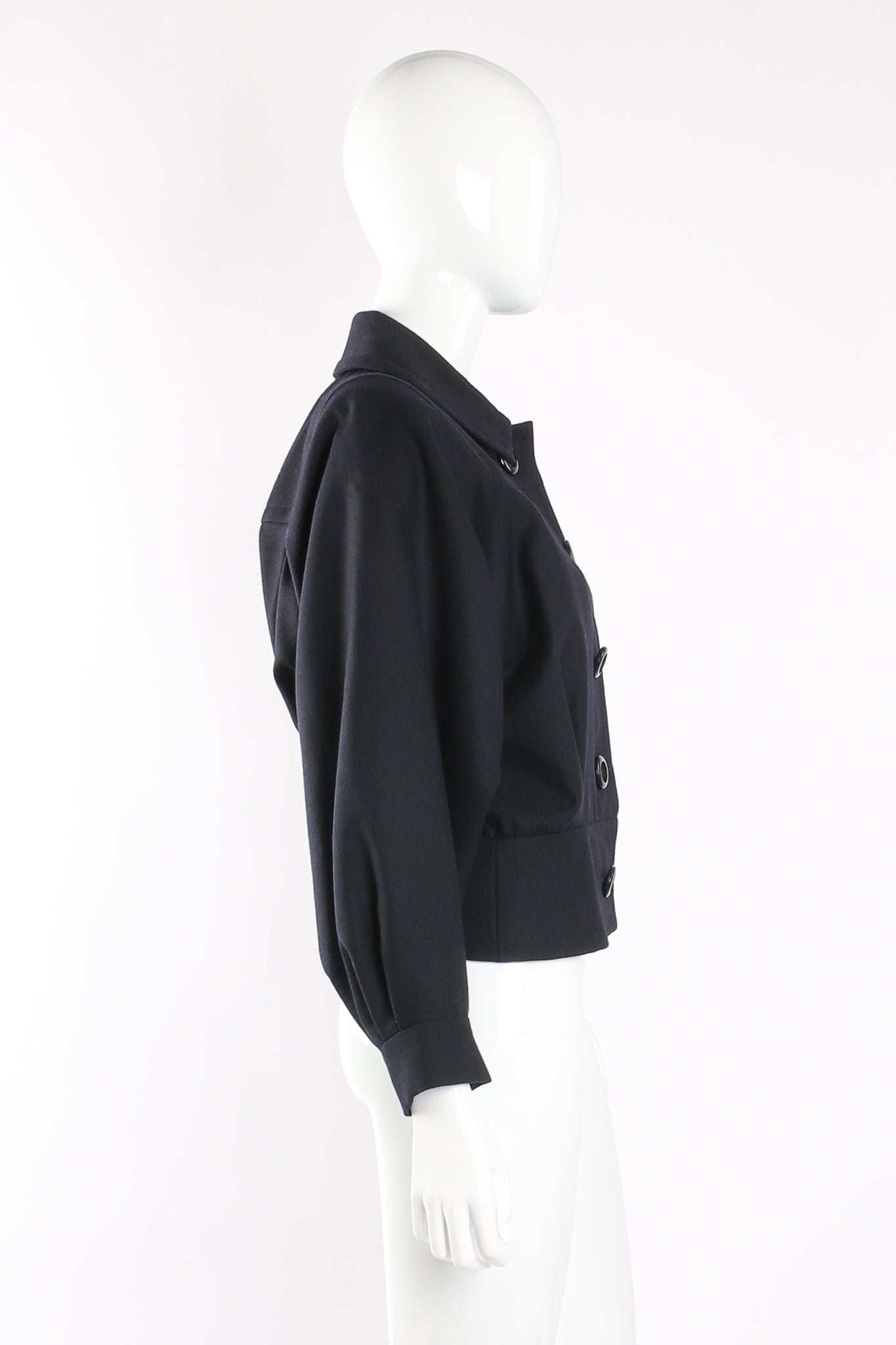 Batwing Uniform Peplum Jacket sideon mannequin at Recess LA