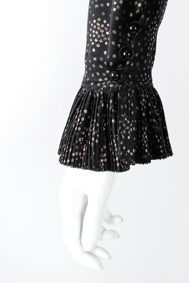 Vintage YSL Yves Saint Laurent Gold Lamé Dot Blouse & Skirt Set Shirt cuff at Recess LA